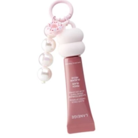 LANEIGE Glaze Craze Tinted Lip Serum X3 With Lip Keychain Cap In Pink Makeup Bag - Picture 3 of 5